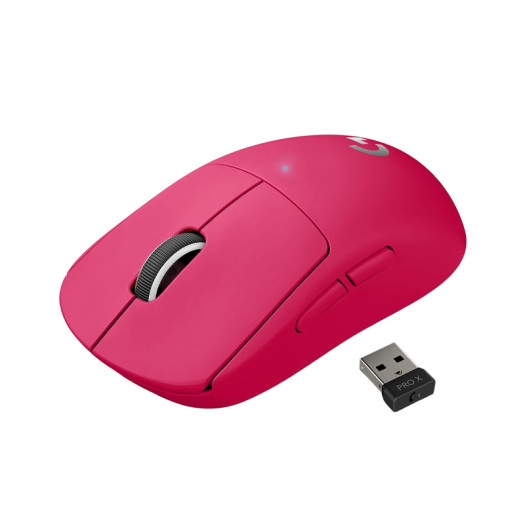 Logitech G PRO X SUPERLIGHT Wireless Gaming Mouse, Ultra-Lightweight, HERO 25K Sensor, 25,600 DPI, 5 Programmable Buttons, Long Battery Life, Compatible with PC - Magenta